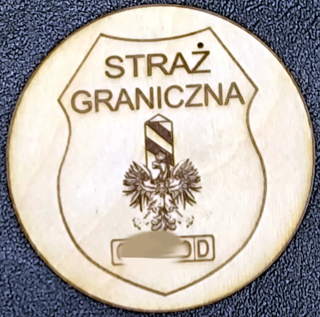 podkładka pod kubek z odznaką Straży Granicznej z ID